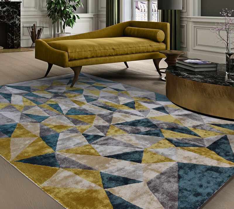 salón con alfombra de diseño Ma Salgueiro